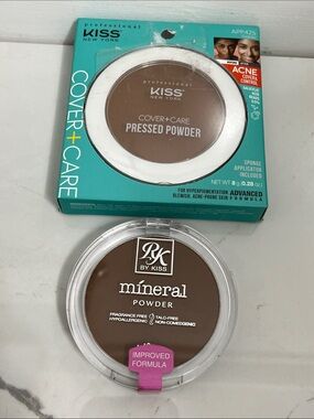Kiss cover and care pressed powder and mineral powder Cognac